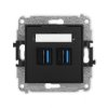 ICON Gniazdo podwójne 2xUSB A-A 3.0 czarny mat 12IGUSB-6 KARLIK