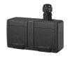 AQUANT 2K gniazdo natynkowe podwójne z uziemieniem 2x2P+Z IP65 antracytowy 5042-67