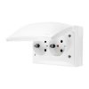Simon Aquaclick Gniazdo IP44, Schuko, podwójne kompaktowe, klapka w kolorze biały ACGSZ2/11