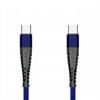 Przyłącze USB wtyk typ-C - USB wtyk typ-C wzmocnione plecione SPIDER 1,0m niebieskie