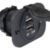 Velleman Built-in USB charger with 2 ports and splash-proof cover – 12–24 V to 5 V/2.1 A