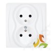 LOGO Gniazdo podwójne z uziemieniem (przesłony torów prądowych) biały LGP-2zp KARLIK