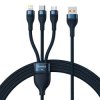 Baseus Flash Series Ⅱ kabel 3w1 do szybkiego ładowania USB-A do USB-C / Micro-USB / Lightning 66W 48