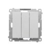 SIMON 55 Wyłącznik zwierny przycisk potrójny z podświetleniem LED szybkozłącza aluminium mat TP31L.01/143 KONTAKT SIMON