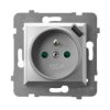 ARIA Gniazdo pojedyncze z uziemieniem z przesłonami torów prądowych z ładowarką USB srebro GP-1UZPUSB/m/18 OSPEL