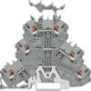 Shield conductor/feed-through/feed-through terminal block, spring-clamp connection, 0.14-1.5 mm², 3 pole, 13.5 A, 6 kV, gray, 22