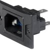 Panel plug C18, 2 pole, screw mounting, plug-in connection, black, 3-137-752