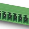 Pin header, 3 pole, pitch 3.81 mm, angled, green, 1803280