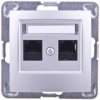 Impresja Gniazdo Komputerowe Podwójne Rj45 Kat.5E Mmc Srebrne Gpk-2Y/K/M/18