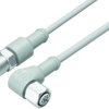 Sensor actuator cable, M12-cable plug, angled to M12-cable socket, angled, 8 pole, 2 m, PVC, gray, 2 A, 77 3734 3729 20908-0200