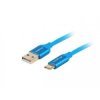 Przewód USB typ A - USB typ C QC3.0 miedź oplot 1,8m niebieski