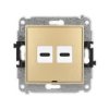 Icon Mechanizm Gniazda Podwójnego 2Xusb C-C, Bez Pola Opisowego Złoty...