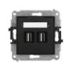 Icon Mechanizm Gniazda Podwójnego 2Xusb A-A 2.0 Czarny Mat 12Igusb-2