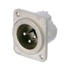 Złącze XLR 3 -pinowe Montaż w obudowie Męski