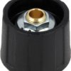 Rotary knob, 6 mm, plastic, black, Ø 23 mm, H 15 mm, A2523060