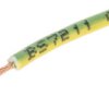 Przewód montażowy 0,75 mm2 Zielony/Żółty RS PRO Bezhalogenowe 18 AWG 500 V dł. 100m 24/0,2 mm +90°C BS EN 50525-3-41,