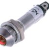 Kontrolka LED 12V 5mm czerwona, metalowa, wypukła; IND8