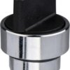 Toggle switch, 3 positions, unlit, waistband round, black, front ring metallized, mounting Ø 22 mm, ZB2BD3