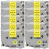 Taśma 10X Tze-651 Do Drukarki Brother 24Mm 8M Żółta Taśma Czarny Nadruk
