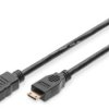 Connection cable, 3 m, black, HDMI plug type C (Mini), straight to HDMI plug type A, straight, AK-330106-030-S