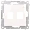 Simon 54 Pokrywa gniazd teleinformatycznych na Keystone płaska podwójna antybakteryjna biała DKP2.01/AB11