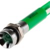 Lampka kontrolna do montażu panelowego 220V ac, zielona 8mm LED Chrom RS PRO