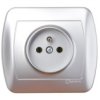 Simon Akord Gniazdo Pojedyncze Z/U 16A Ip20 Aluminium Metalizowane Agz1e/26