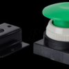 Actuator attachment 3/2, push button, mushroom shaped, green
