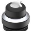Key switch, unlit, latching, 2 Form A (N/O), waistband round, front ring silver, 1 x 90°, mounting Ø 22.3 mm, 1.10.051.003/0000