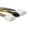 Qoltec Adapter 2X Molex Żeński/ Pci-E 6Pin Męski 15Cm
