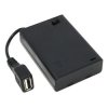 3xAA USB Battery Holder with Cover and Switch