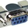 D-Sub socket, 9 pole, standard, equipped, angled, solder pin, 09551566616741