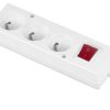 GN-370WS gniazdo elektryczne przedłużacza z uziemieniem i wyłącznikiem 3 pola