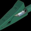 Alligator clip, green, max. 4 mm, L 41.5 mm, CAT O, socket 2 mm, 973584104