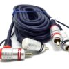 Kabel 2x wtyk RCA (Cinch) kątowe-2x wtyk RCA (Cinch) proste + żyła sterująca digital RKD260 0,5m