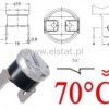 Termostat bimetaliczny 250VAC 10A 70°C pionowy, NC