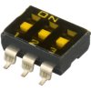 Przełącznik DIP 3-pozycyjny SPST SMD 100 mA przy 50 V DC (liniowy), 25 mA przy 24 V DC (impulsowy) -20 → +85°C