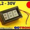 Woltomierz panelowy cyfrowy LED 3,2-30V CZERWONY obudowa