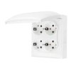 SIMON AQUACLICK Gniazdo poczwórne z uziemieniem SCHUKO klapka w kolorze zaciski śrubowe IP44 biały ACGSZ4/11 KONTAKT SIMON