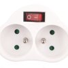 Rozgałęźnik wtyczkowy 2-gniazda z/u biały P0062