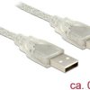 Kabel Delock USB 2.0 typ A wtyczka - USB 2.0 typ A wtyczka 0.5 m przezroczysty