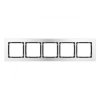 DECO Ramka uniwersalna pięciokrotna - aluminium szczotkowane (ramka: srebrna spód: czarny) 7-12-DRA-5