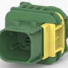 Plug, unequipped, 4 pole, straight, 2 rows, green, 3-1703818-1