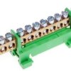 Listwa zaciskowa zerowa 12-torowa - zielona