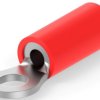 Insulated ring cable lug, 0.3-1.42 mm², AWG 22, 3.02 mm, M2.5, red, 34141