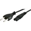 Power cord, Europe, plug type C, straight on C7 socket, straight, H03VVH2-F2x0.75 mm², black, 1.8 m, XVI-H03VVH2F2X075-C7/1,80M