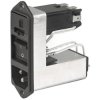 Suppressor filter IEC plug C14, 50 to 60 Hz, 2 A, 250 VAC, 4 mH, faston plug 4.8 mm, CD21.1501.151