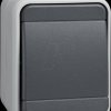 442109 Push button, 10 A, 1NO, IP44, AquaTop, plug-in terminal, grey