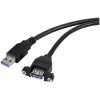 Renkforce RF-5720388 USB cable recess-mount black 1.00 m screwable