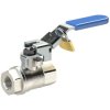 Ball valve, L 51 mm, 65 bar, brass, nickel-plated, for pipe systems, 103141